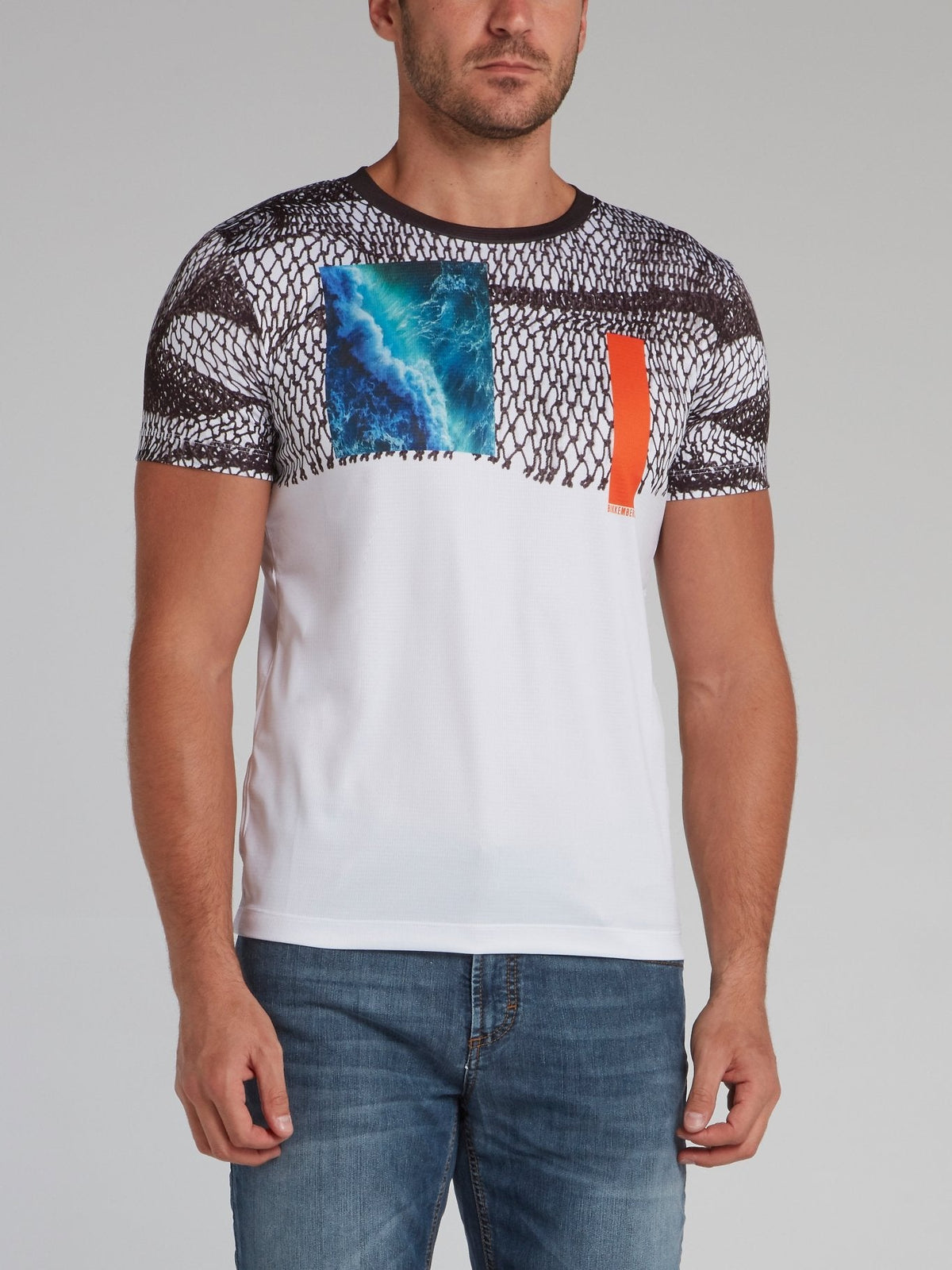 Abstract Print Round Neck T-Shirt