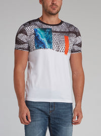 Abstract Print Round Neck T-Shirt