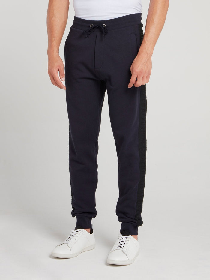 Navy Logo Tape Fleece Pants