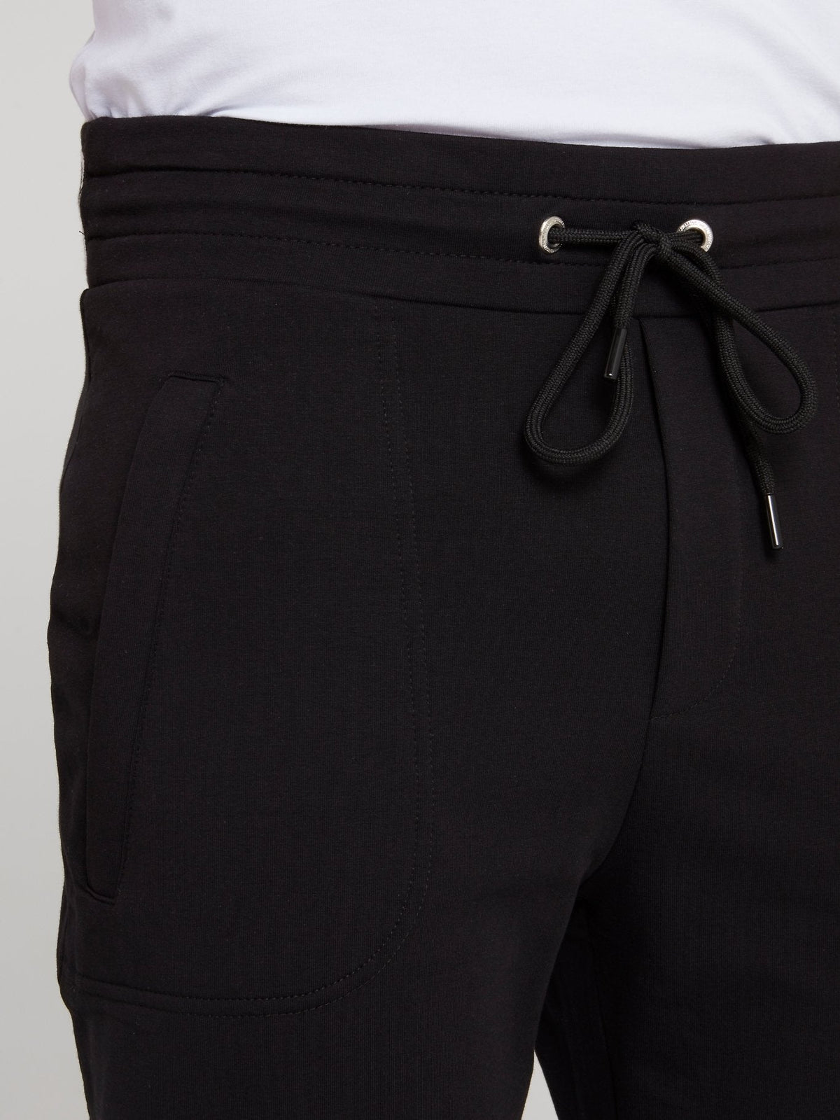 Black Logo Waistband Fleece Pants