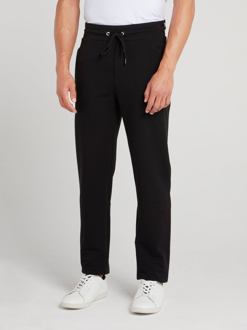 Black Logo Waistband Fleece Pants