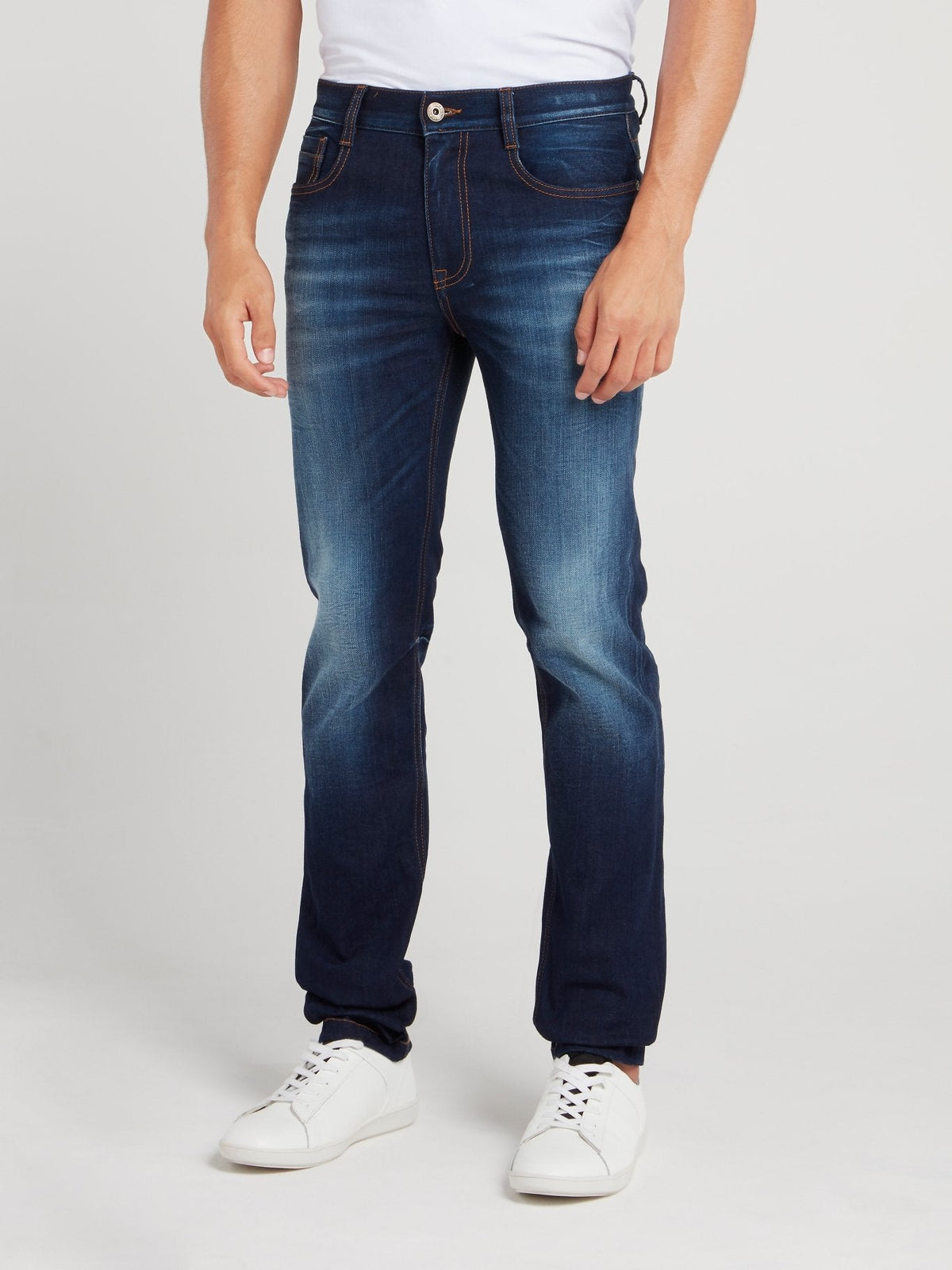 Straight Fit Denim Wash Jeans