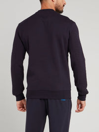 Navy Sport Icon Appliquéd Sweatshirt