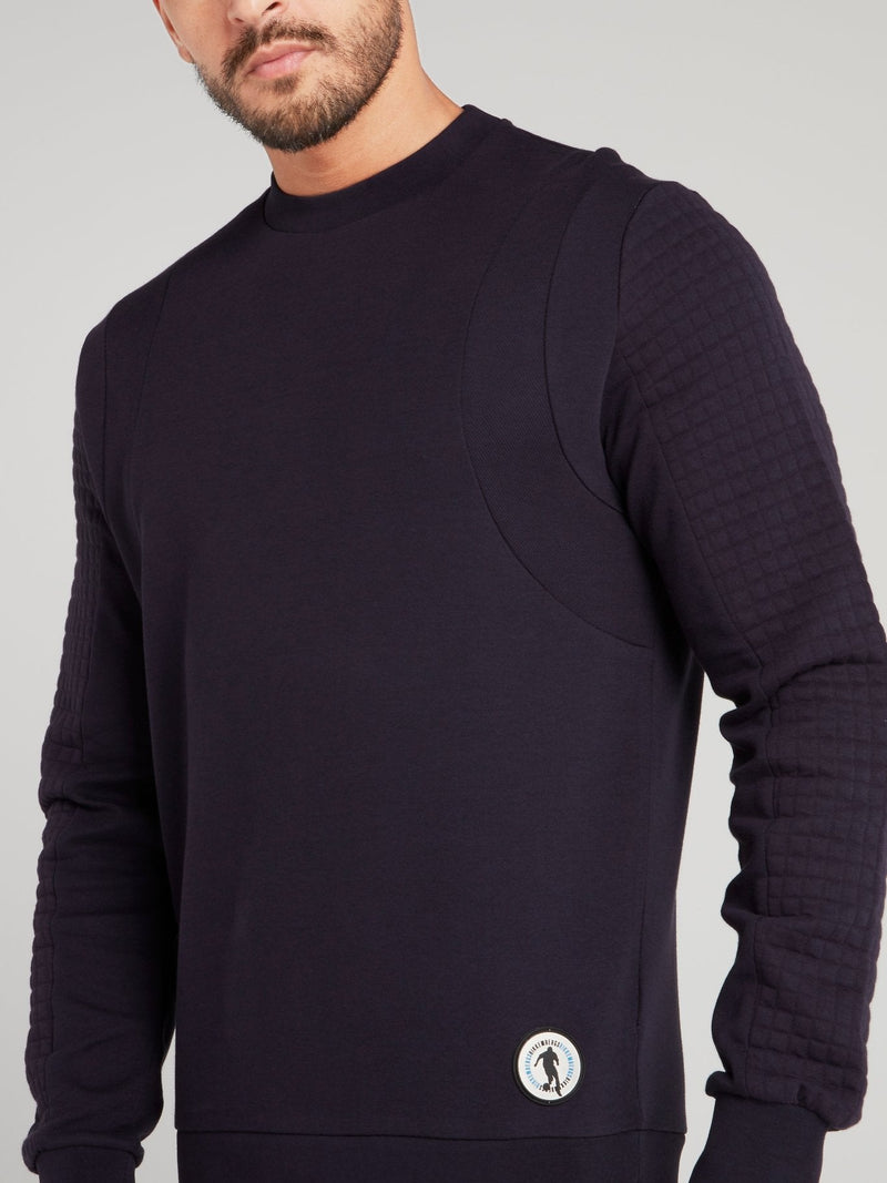 Navy Sport Icon Appliquéd Sweatshirt