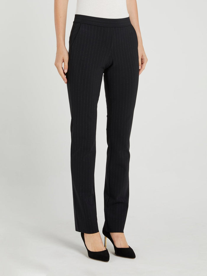 Petronilla Navy Lurex Pinstripe Pants