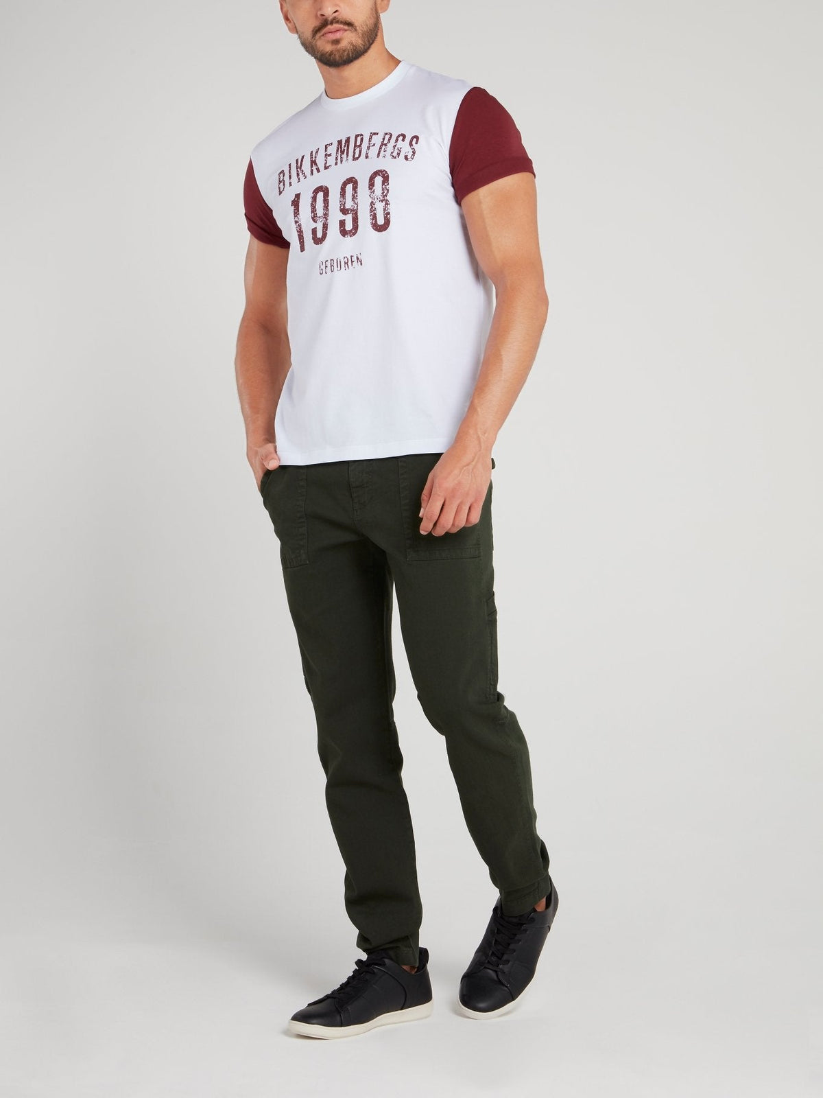 White Colour Block T-Shirt