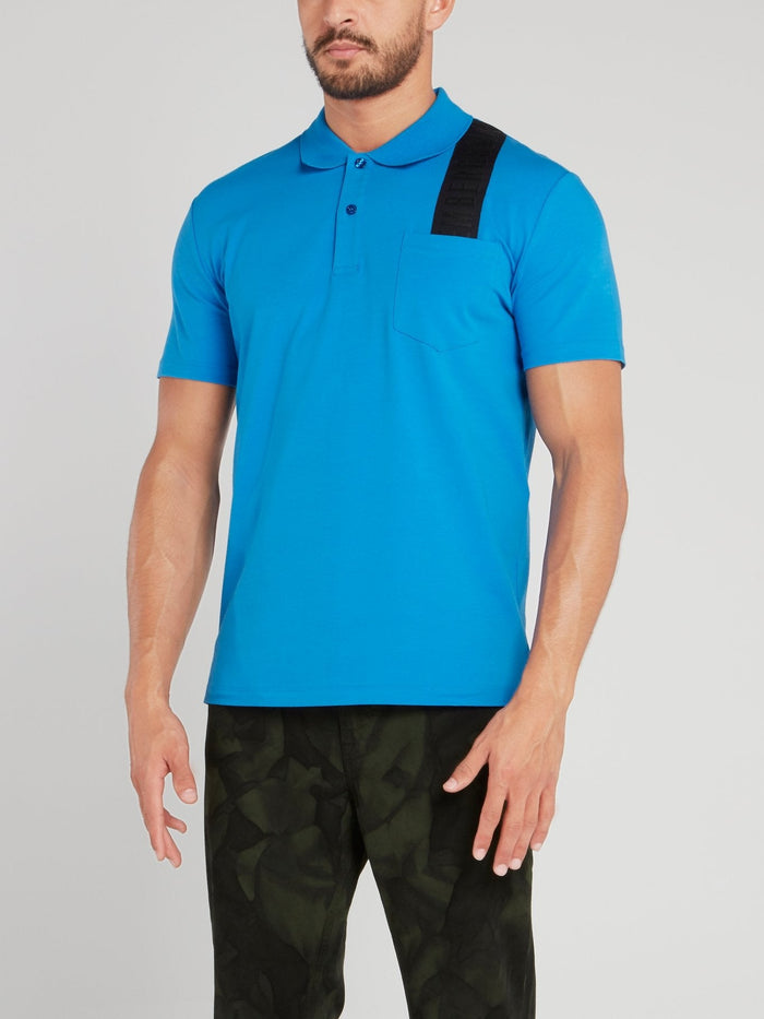 Blue Logo Strap Polo Shirt