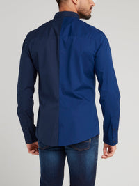 Navy Logo Appliquéd Shirt