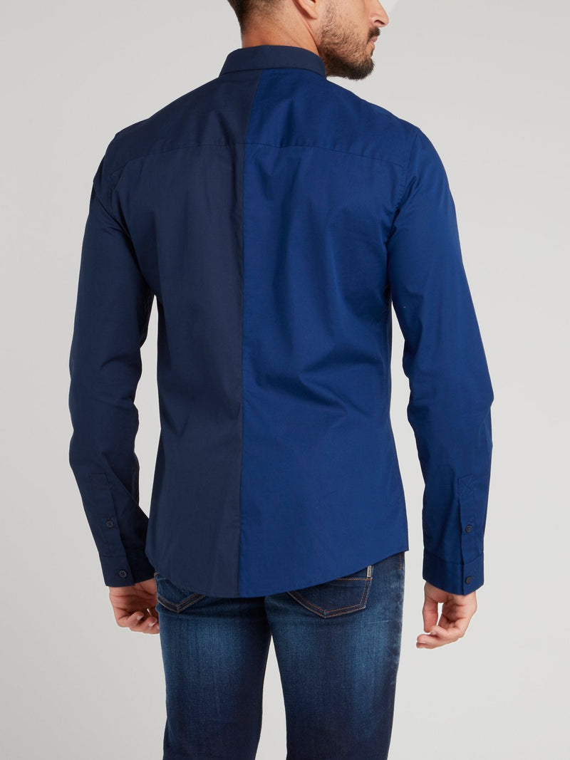 Navy Logo Appliquéd Shirt