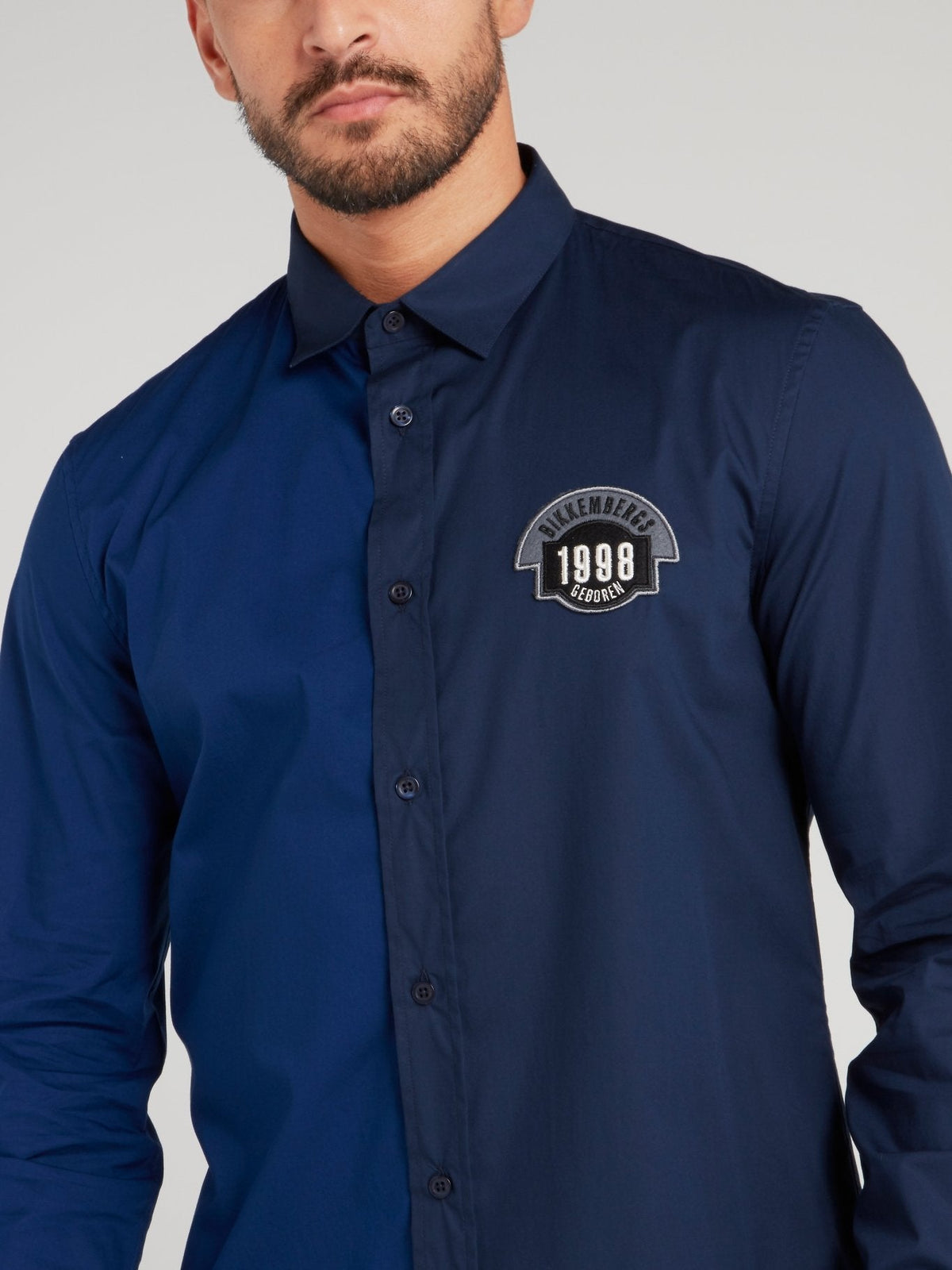 Navy Logo Appliquéd Shirt