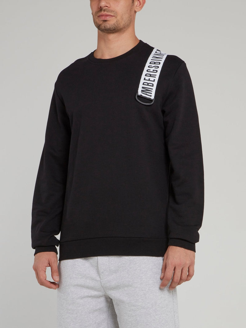 Black Logo Strap Sweatshirt