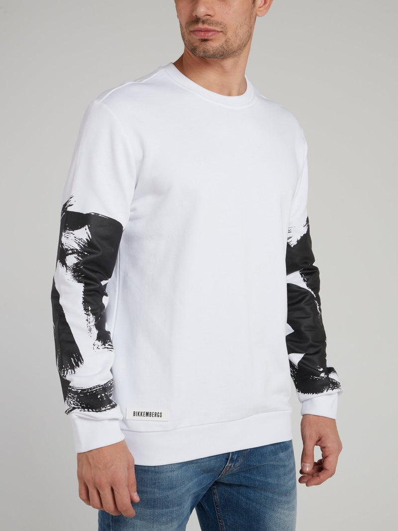 White Paint Print Sweatshirt