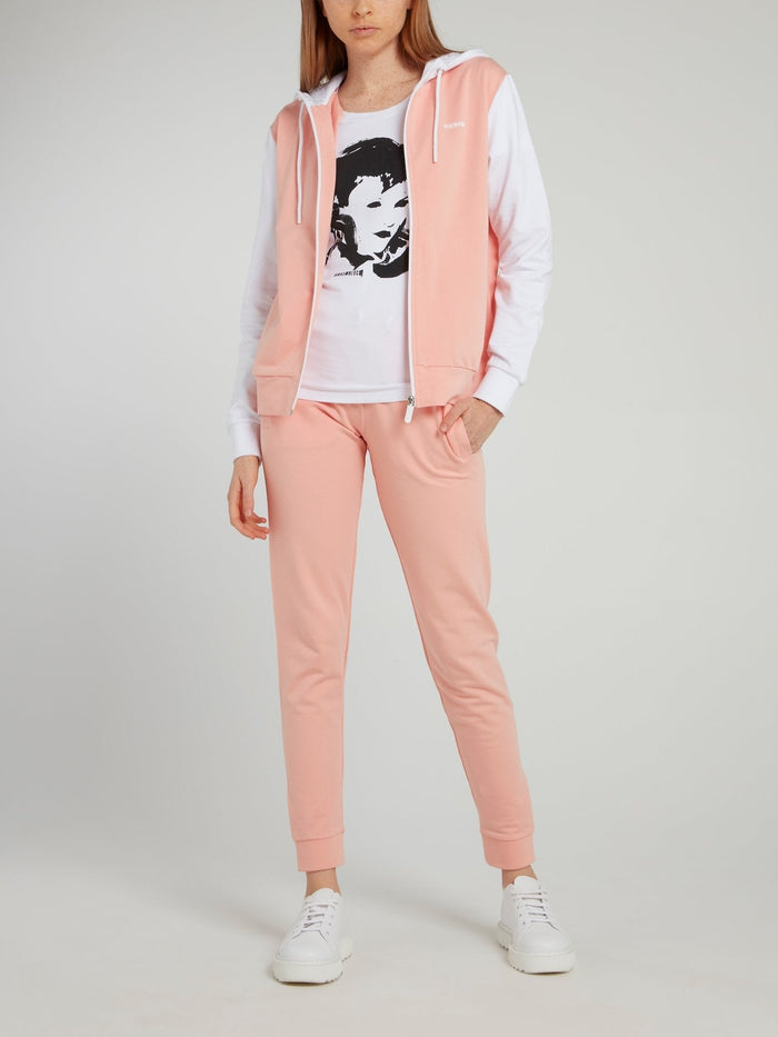 Pink Drawstring Fleece Sweatpants