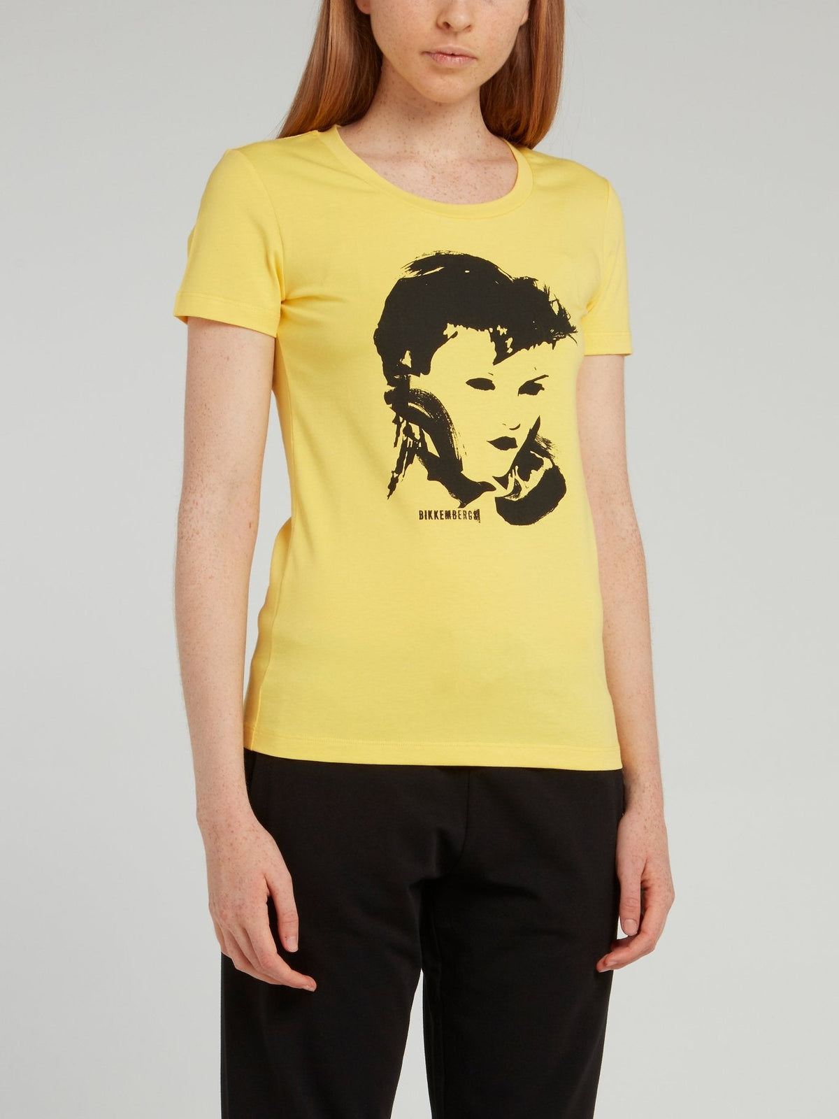 Yellow Portrait Print T-Shirt