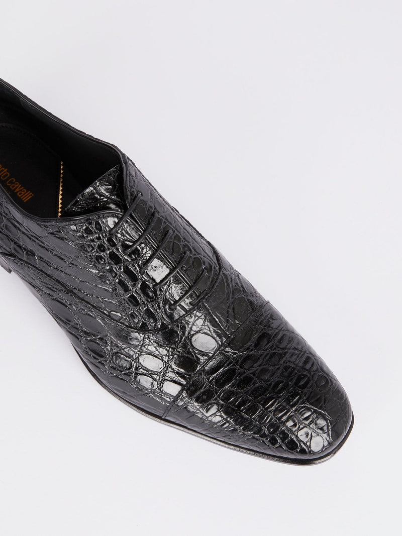 Black Snake Effect Oxford Shoes