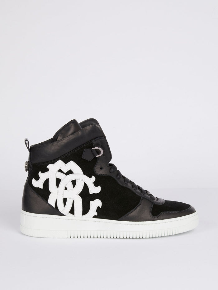 Black High Top Monogram Sneakers