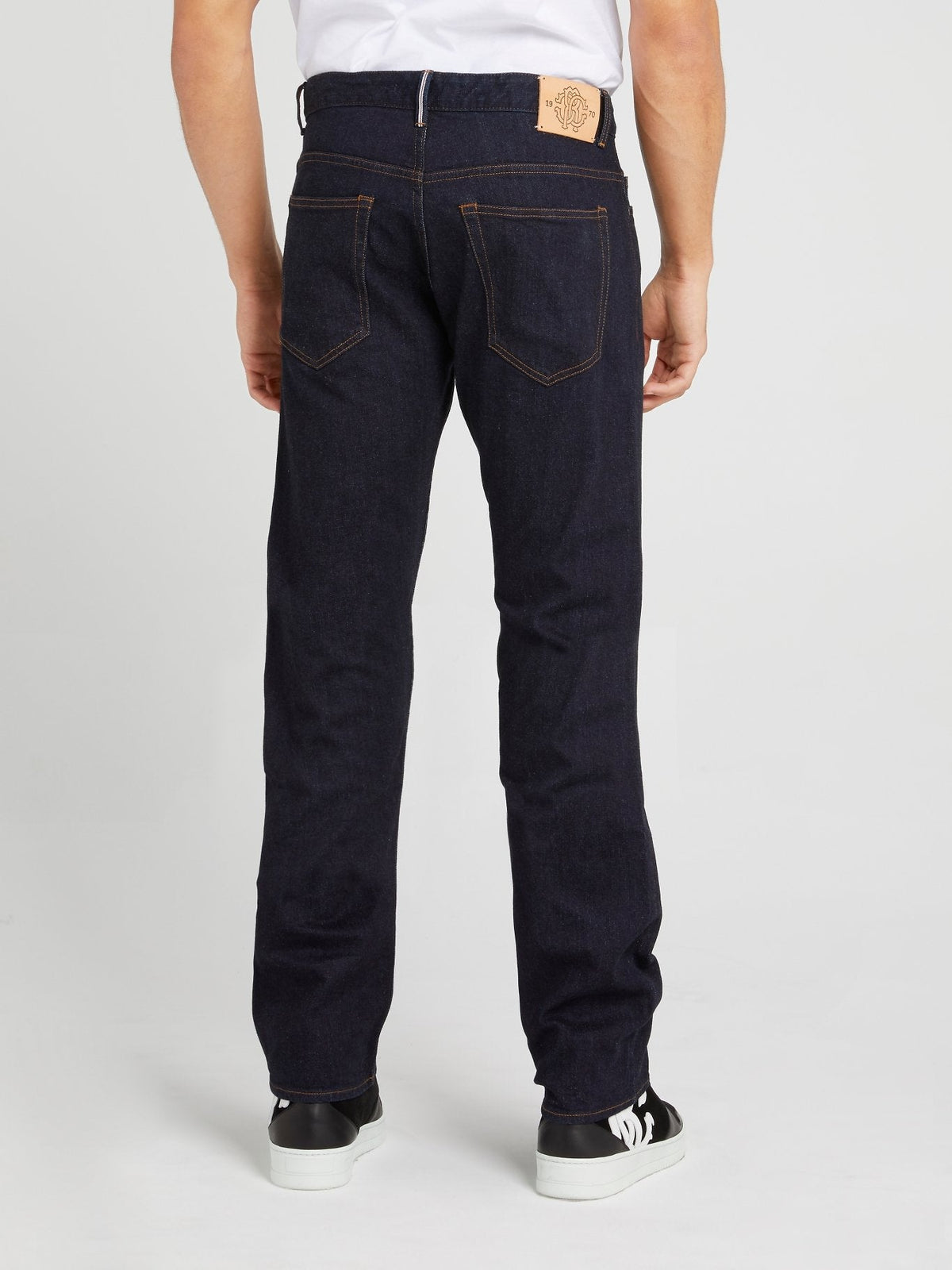 Dark Wash Straight Cut Trousers