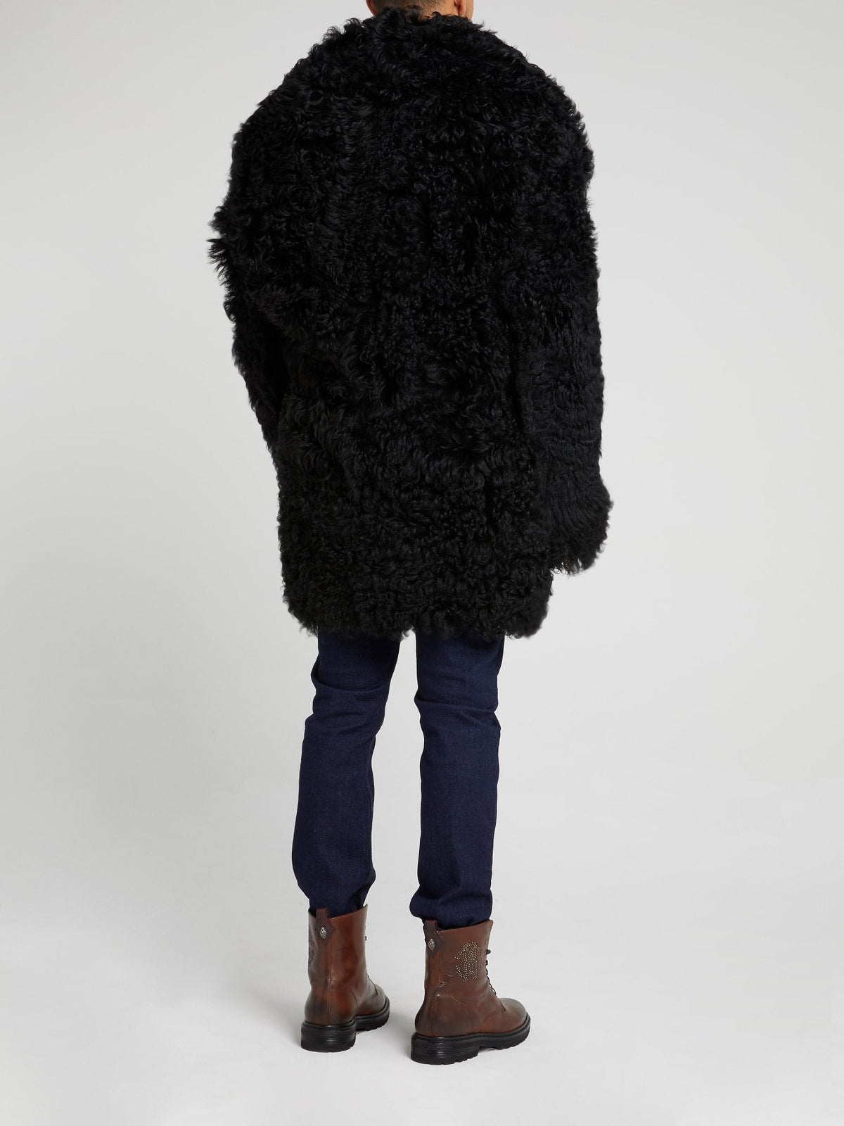 Black Oversized Fur Jacket