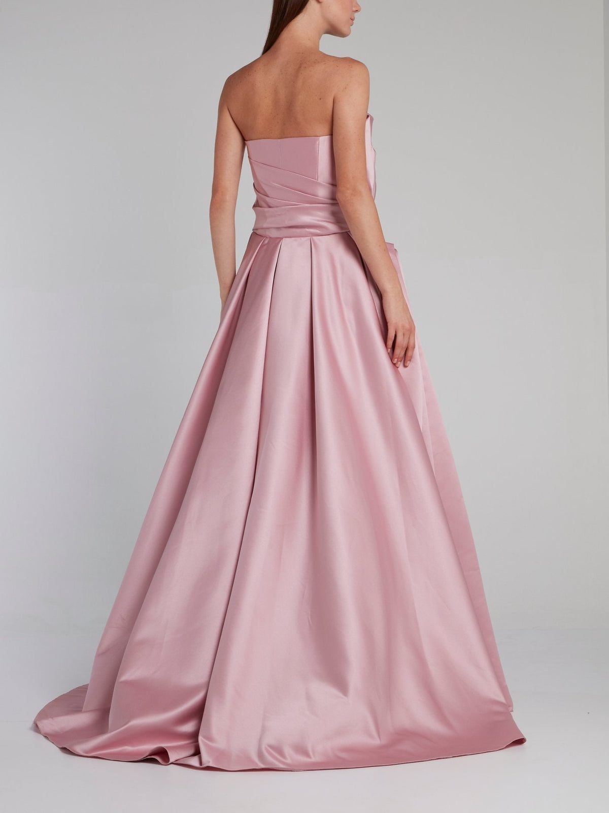 Pink Pleat Detail Mikado Gown