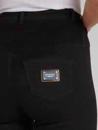 Black Super High Waist Biker Jeans