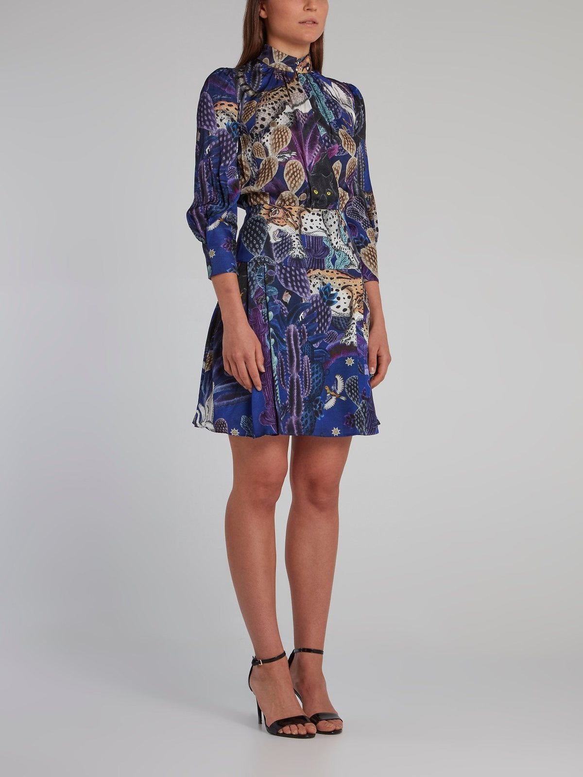 Multi Print Blouson Dress