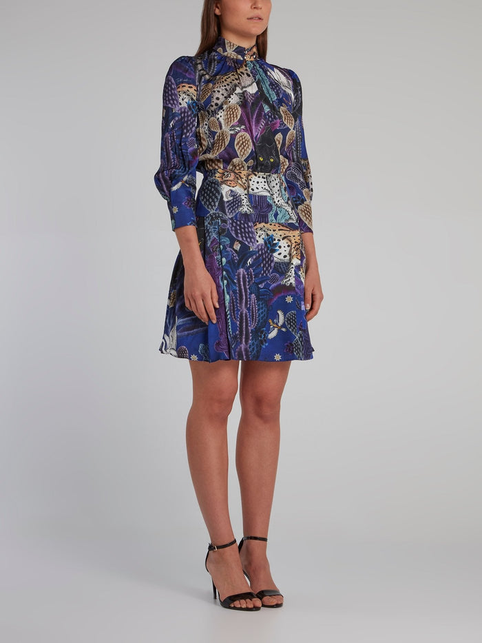 Multi Print Blouson Dress