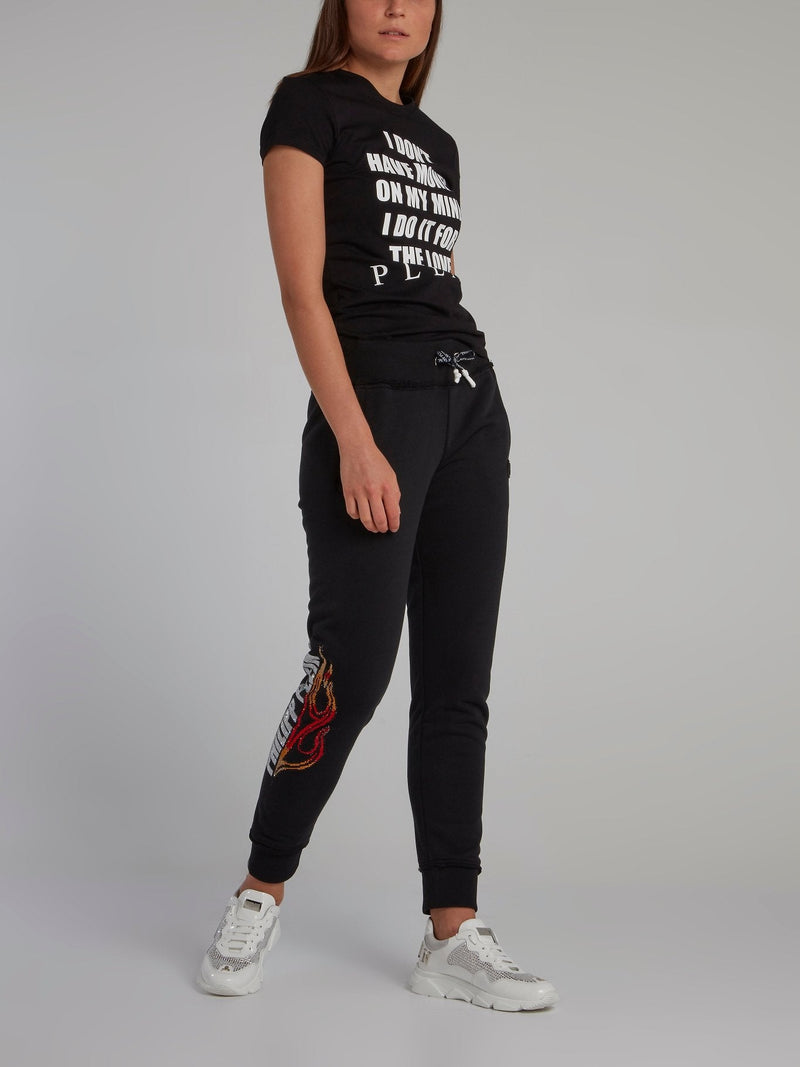 Black Studded Jogging Pants