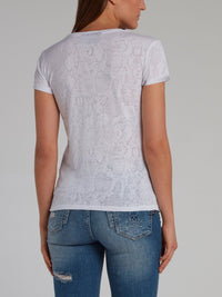 Gothic Plein White Snake Effect T-Shirt