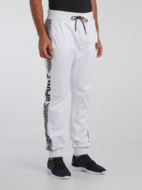 White Contrast Active Pants