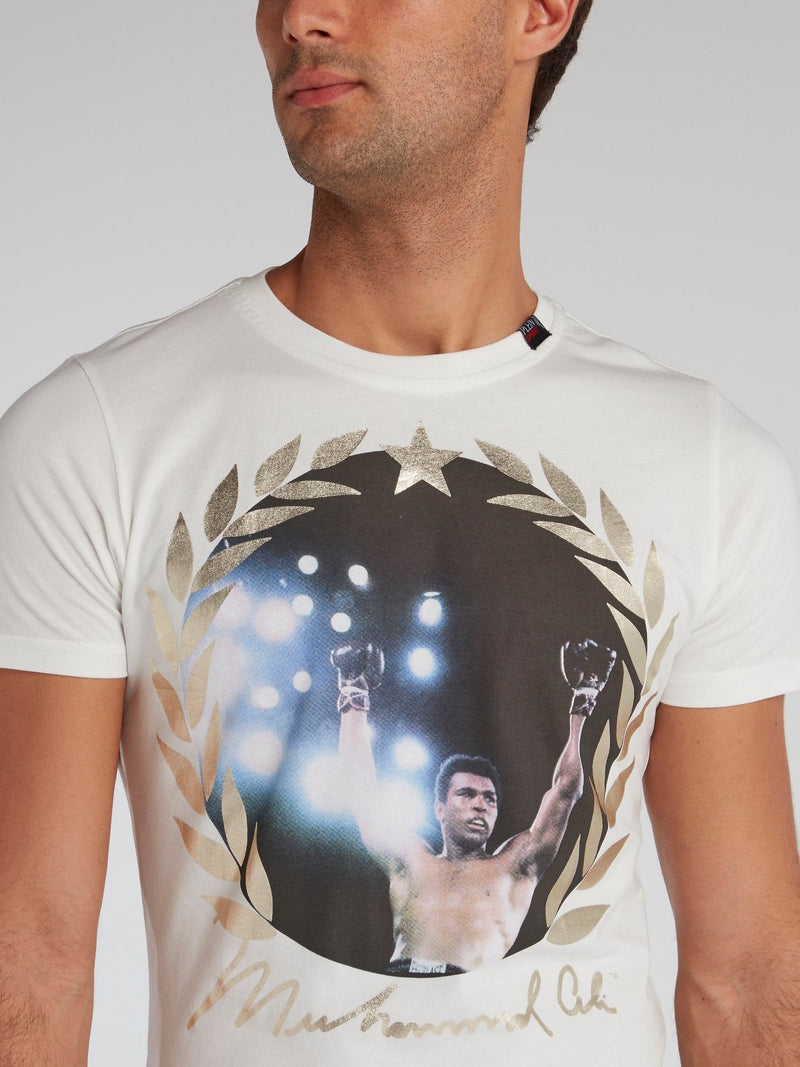 White Mohammad Ali Statement T-Shirt