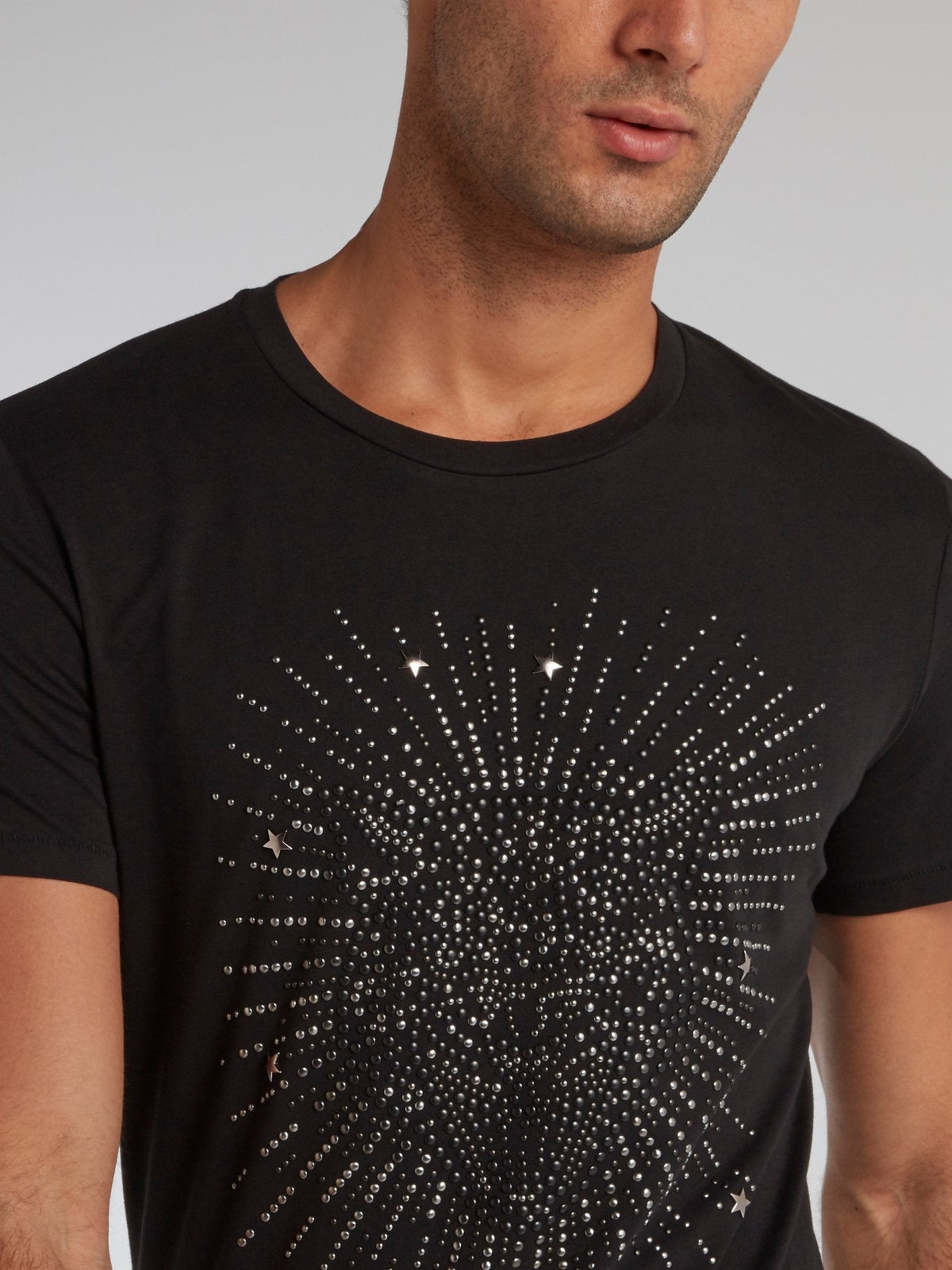 Black Multi-Stud Crewneck T-Shirt