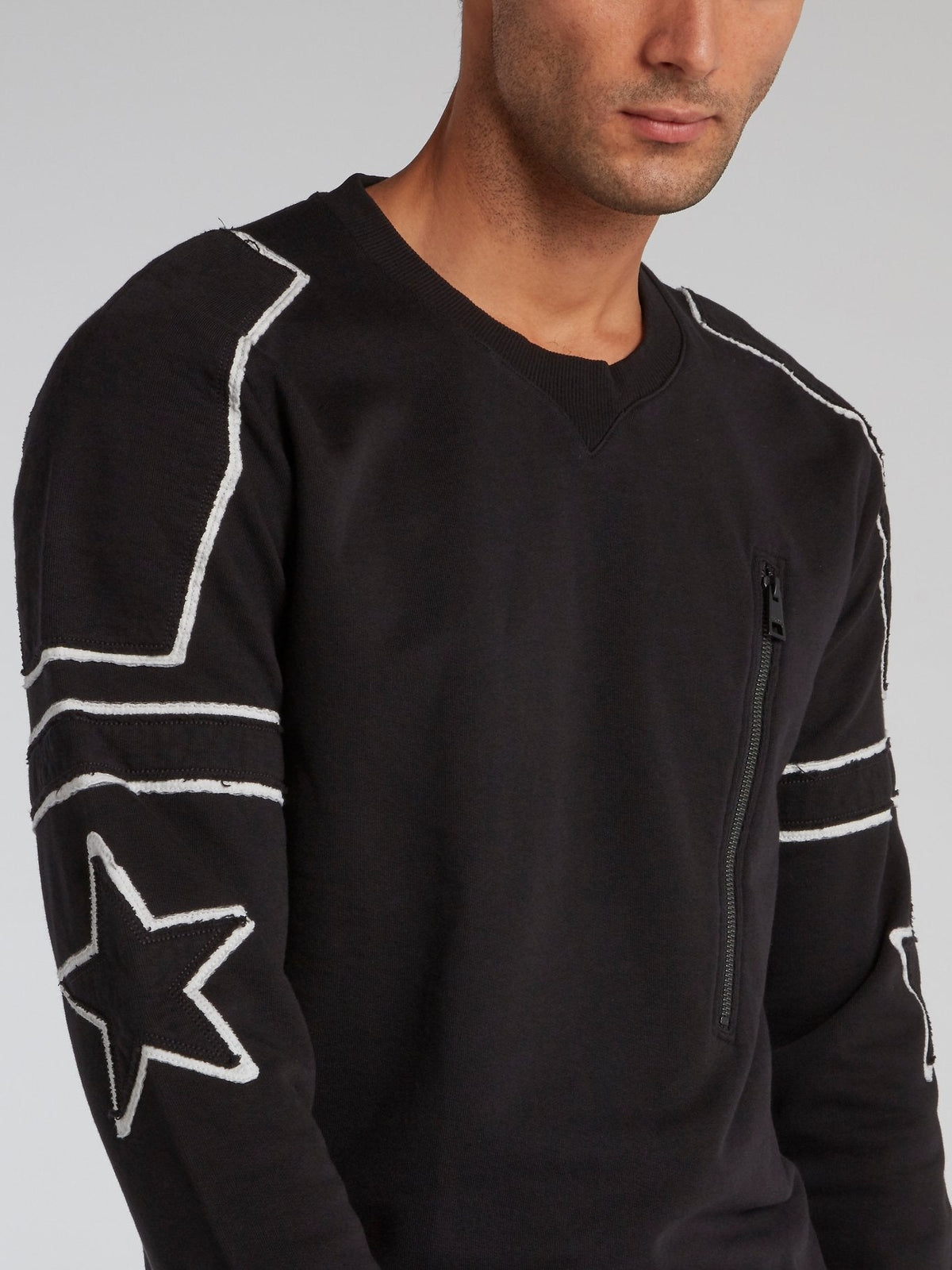 Black Contrast Detail Sweatshirt