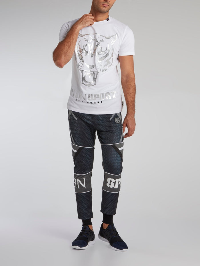 Edberg White Tiger Print T-Shirt