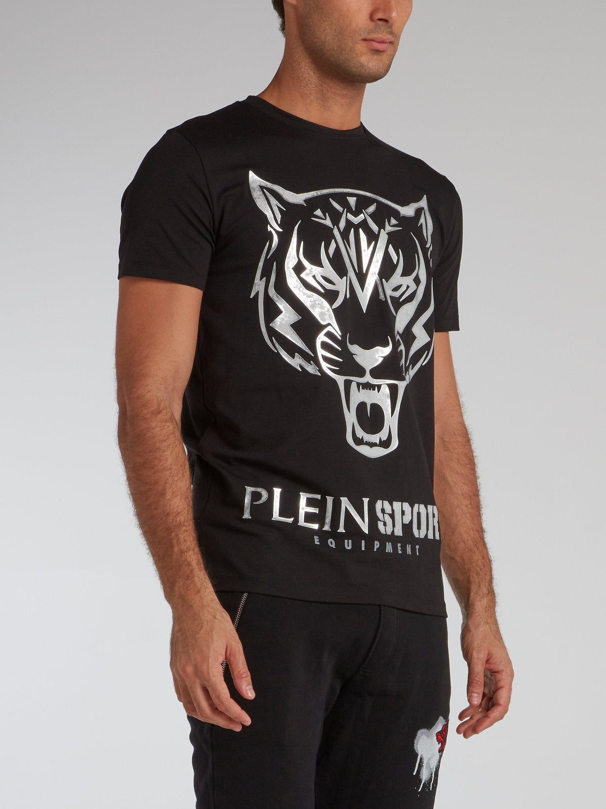 Edberg Black Tiger Print T-Shirt