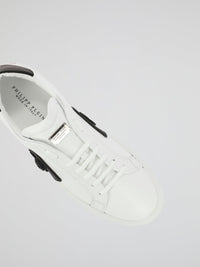 White Contrast Low Top Sneakers