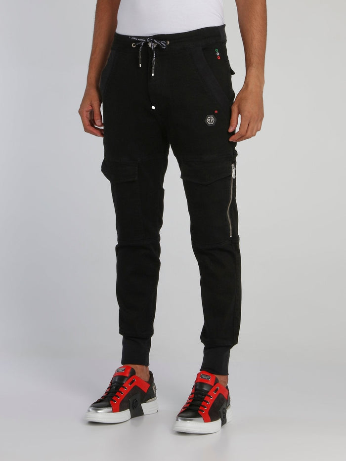 Black Cargo Jogging Trousers