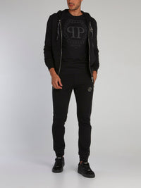 Black Rear Skull Print Sweat Jacket