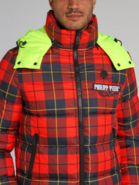 Red Check Puffer Jacket