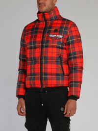 Red Check Puffer Jacket