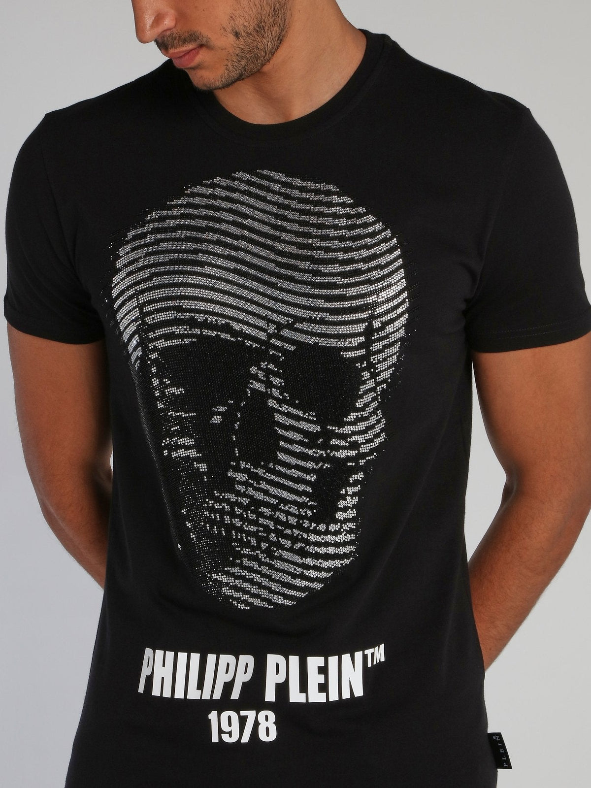 Black Embellished Skull T-Shirt