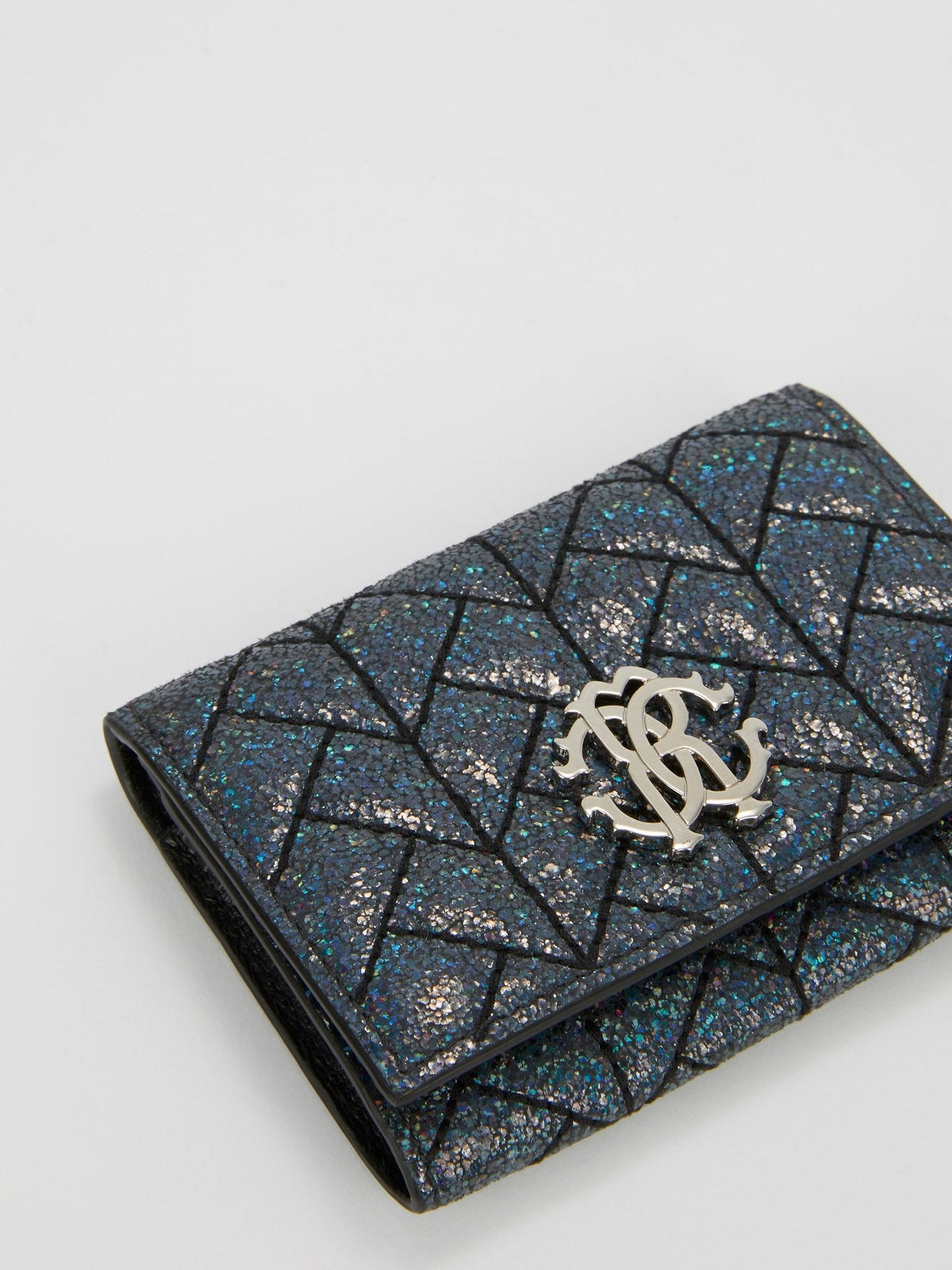 Blue Nappa Glitter Card Case