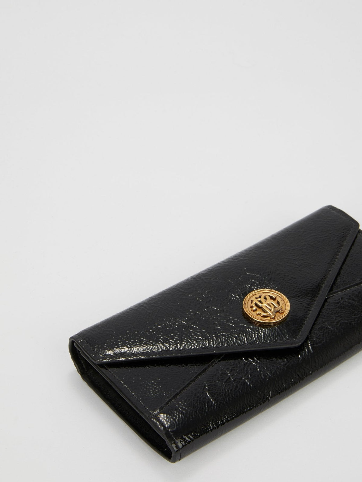 Black Vernicetta Continental Clutch