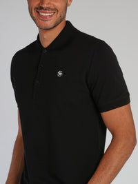 Black Monogram Appliqu��d Polo Shirt