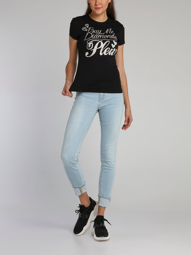 Black Calligraphy Statement T-Shirt