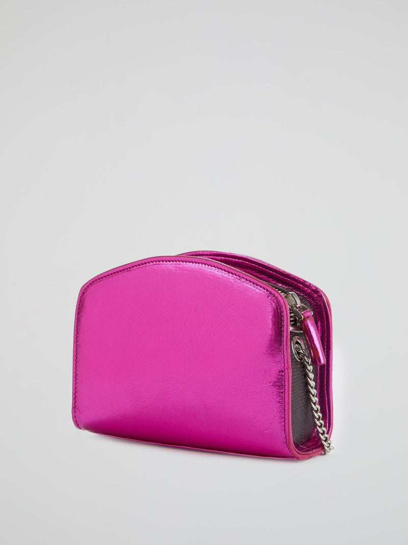 Fuchsia Pony Hair Effect Shoulder Bag