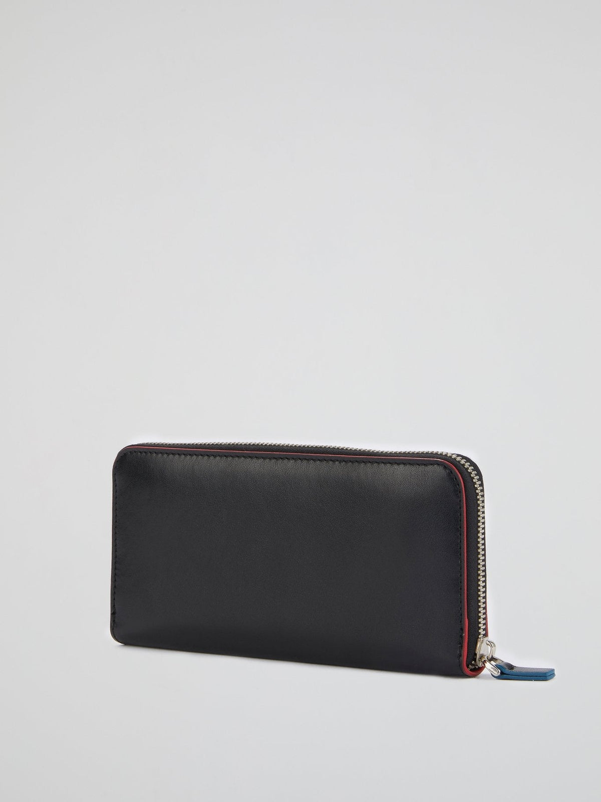 Black Logo Zip-Around Wallet