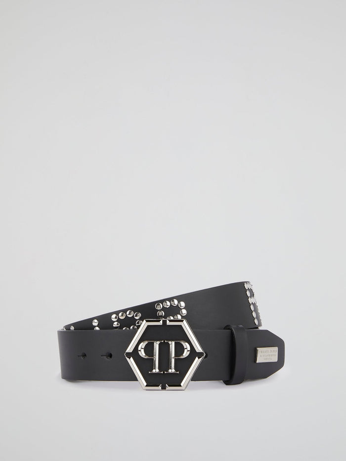 Black Statement Studded Belt