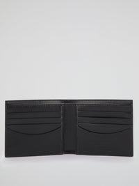 Black Monogram Print French Wallet