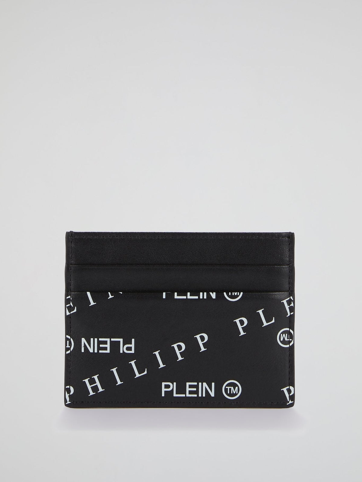 Black Monogram Print Credit Card Holder