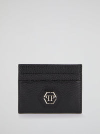 Black Monogram Patched Credit Card Holder